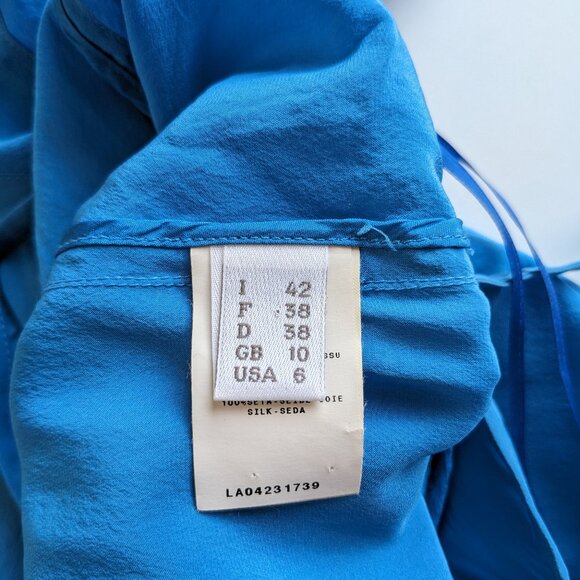 Narciso Rodriguez Blue White Black Colorblock Silk Slip Dress Size 6 AS IS FLAWS - Picture 4 of 16